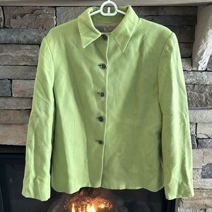 sfi femme size 12 blazer in green, 100% camelhair